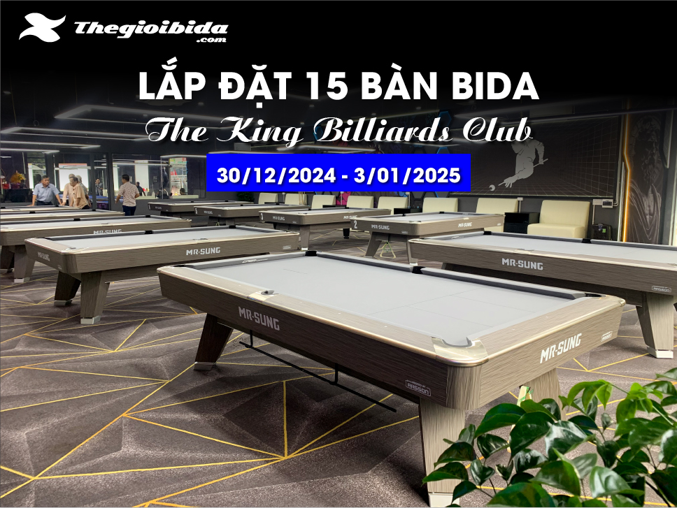 Lắp đặt 15 bàn bida tại Long An